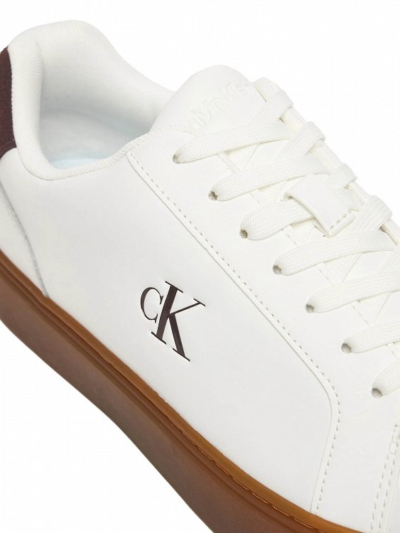 Calvin Klein Ανδρικό Δερμάτινο Sneaker YM0YM01435 05V Λευκό