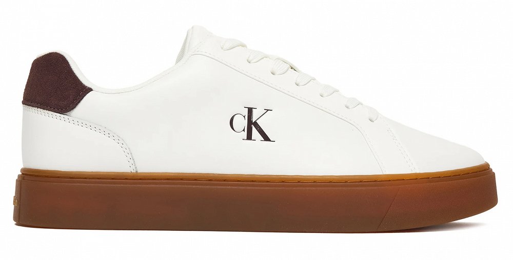 Calvin Klein Ανδρικό Δερμάτινο Sneaker YM0YM01435 05V Λευκό