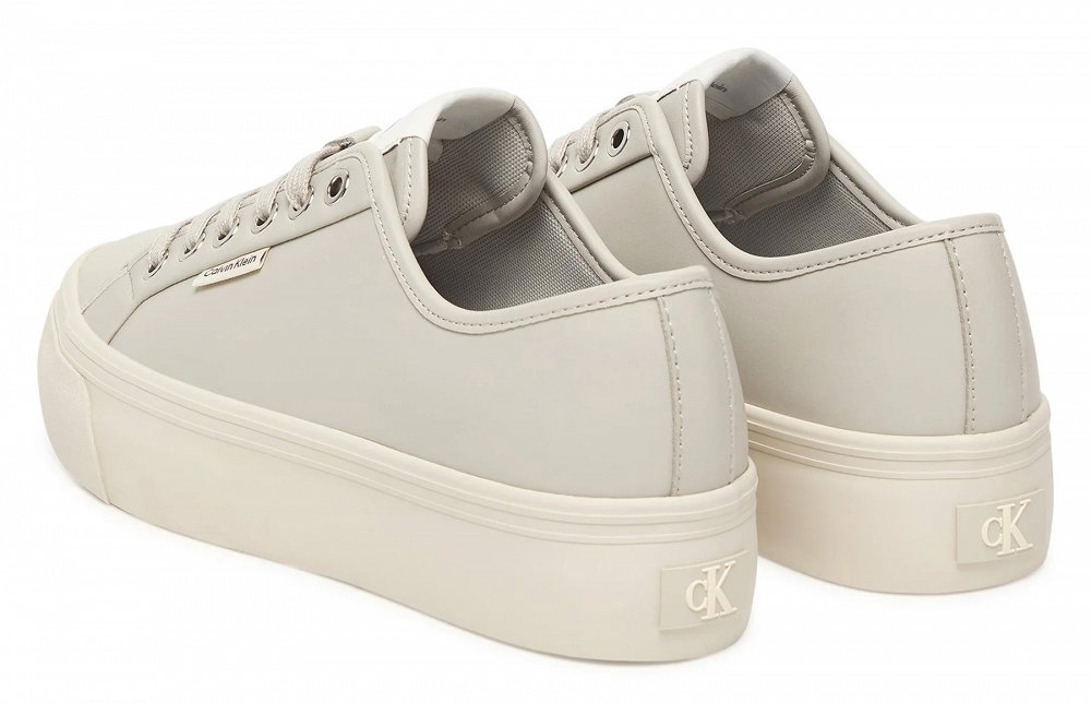 Calvin Klein Γυναικείο Casual Vulc Flatf Lace Up Lth YW0YW01932 PDJ Γκρι