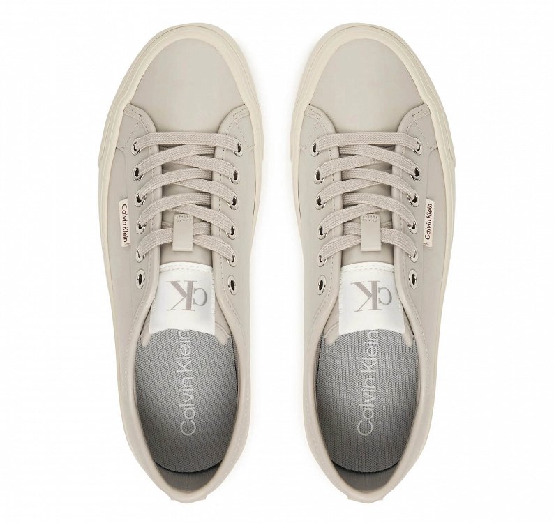 Calvin Klein Γυναικείο Casual Vulc Flatf Lace Up Lth YW0YW01932 PDJ Γκρι