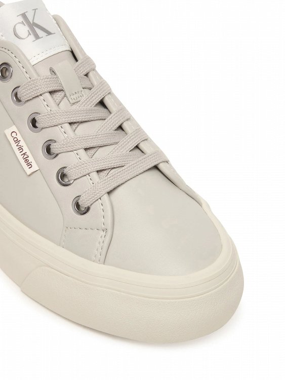 Calvin Klein Γυναικείο Casual Vulc Flatf Lace Up Lth YW0YW01932 PDJ Γκρι