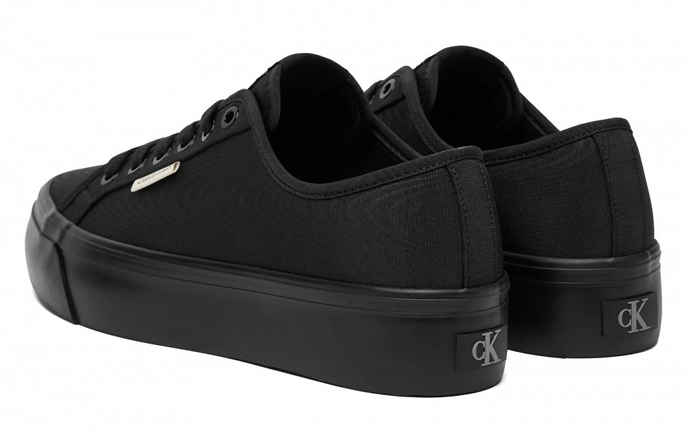 Calvin Klein Γυναικείο Casual Flatform Lace Up Moire YW0YW02012 0GJ Μαύρο