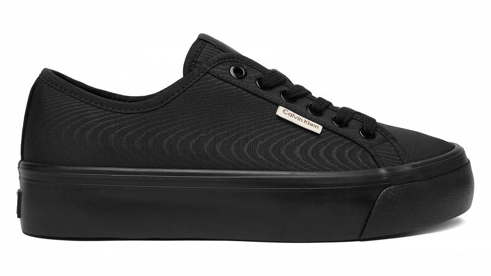 Calvin Klein Γυναικείο Casual Flatform Lace Up Moire YW0YW02012 0GJ Μαύρο