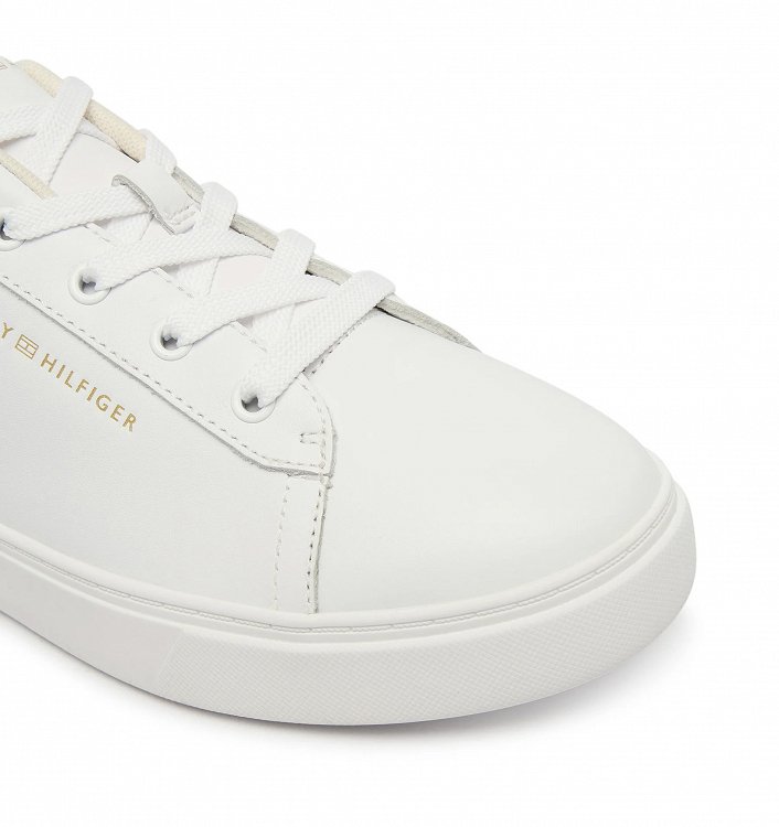 Tommy Hilfiger Γυναικείο Δερμάτινο Sneaker FW0FW09020 0K4 Λευκό