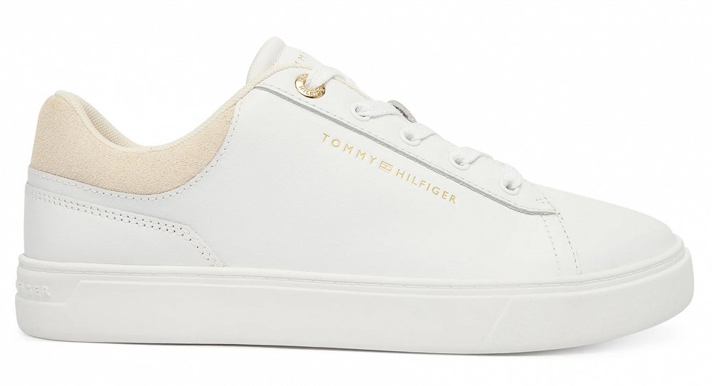 Tommy Hilfiger Γυναικείο Δερμάτινο Sneaker FW0FW09020 0K4 Λευκό