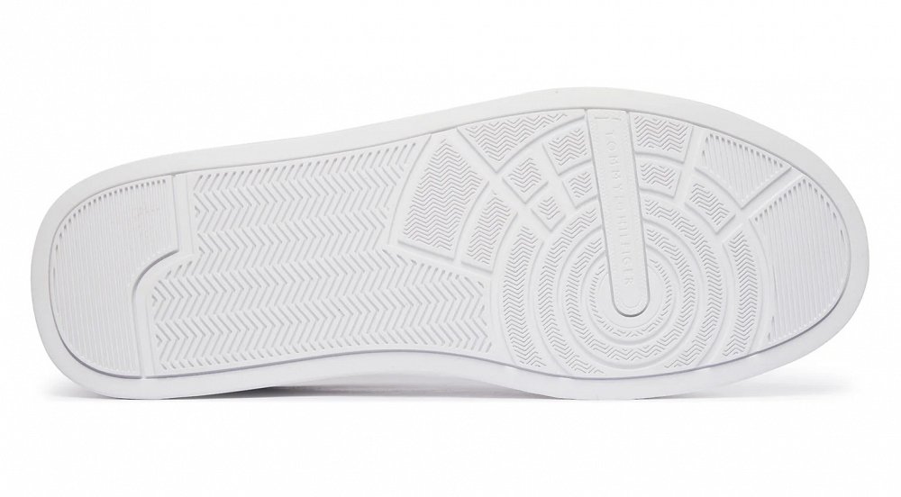 Tommy Hilfiger Ανδρικό Δερμάτινο Sneaker Th Court FM0FM05367 02R Λευκό