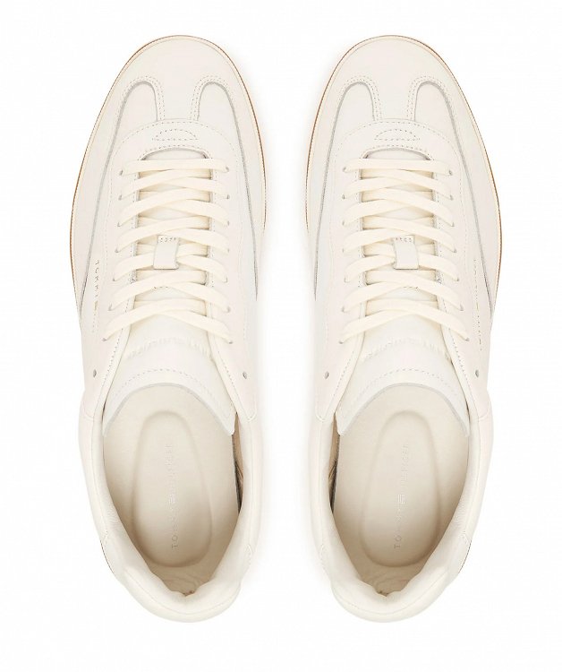 Tommy Hilfiger Ανδρικό Δερμάτινο Sneaker FM0FM05815 YBL Εκρού