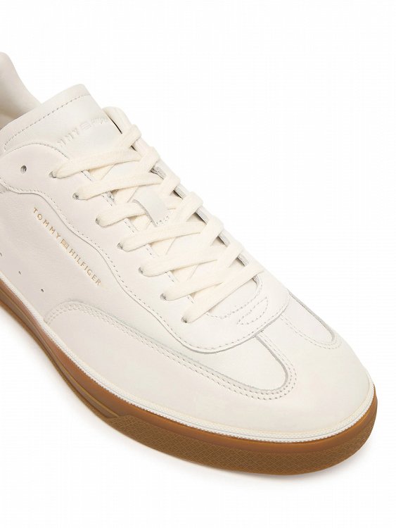 Tommy Hilfiger Ανδρικό Δερμάτινο Sneaker FM0FM05815 YBL Εκρού