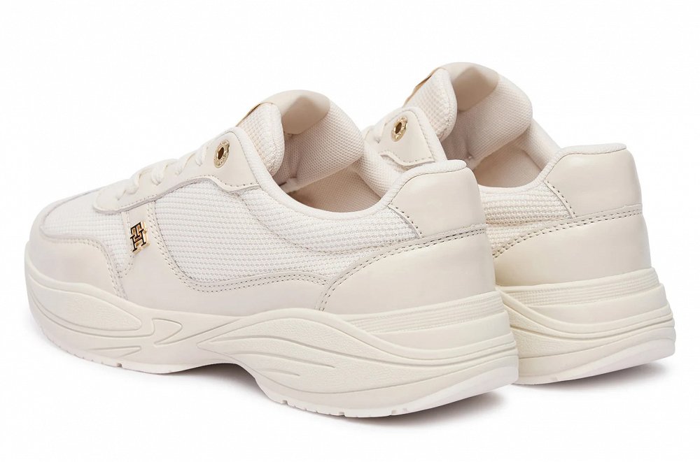 Tommy Hilfiger Γυναικείο Δερμάτινο Sneaker FW0FW09413 AEO Μπεζ