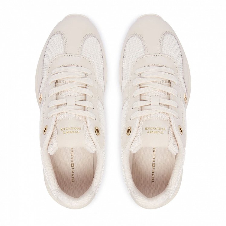 Tommy Hilfiger Γυναικείο Δερμάτινο Sneaker FW0FW09413 AEO Μπεζ