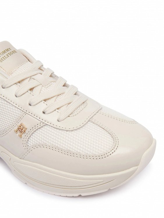 Tommy Hilfiger Γυναικείο Δερμάτινο Sneaker FW0FW09413 AEO Μπεζ