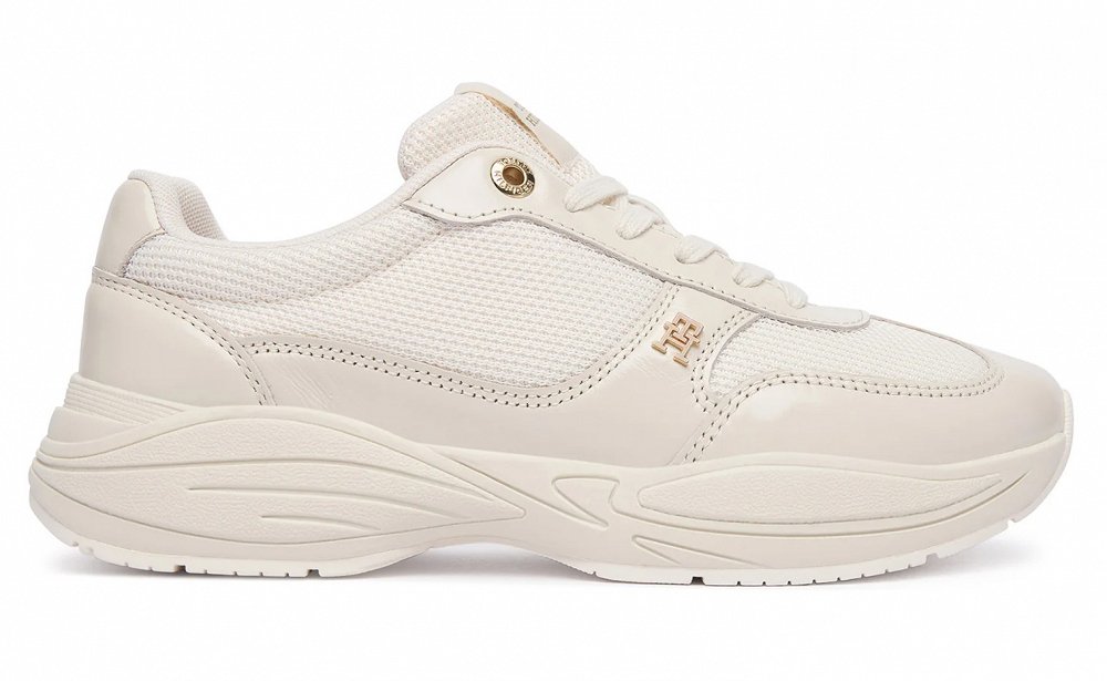 Tommy Hilfiger Γυναικείο Δερμάτινο Sneaker FW0FW09413 AEO Μπεζ