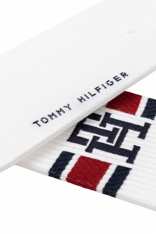 Tommy Hilfiger Σετ 2 Ζευγάρια Ψηλές Κάλτσες 701236320 001 Λευκό