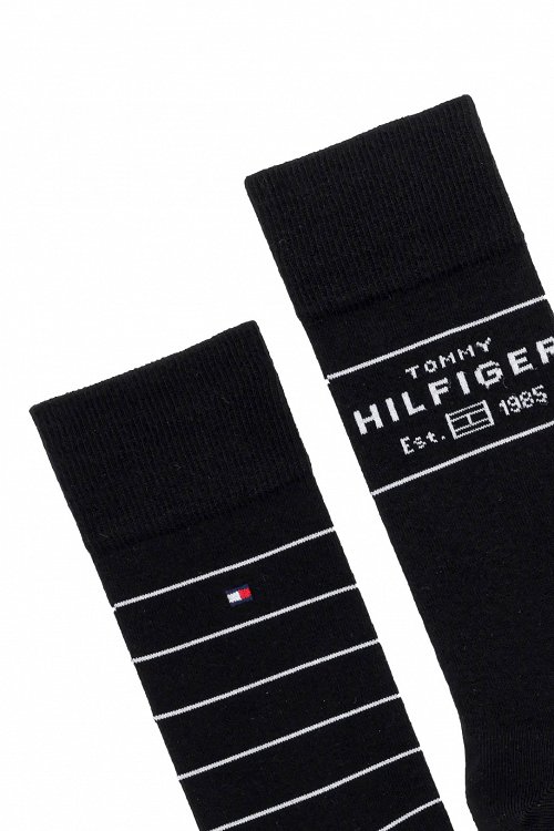 Tommy Hilfiger Σετ 2 Ζευγάρια Ψηλές Κάλτσες 701236634 001 Μαύρο