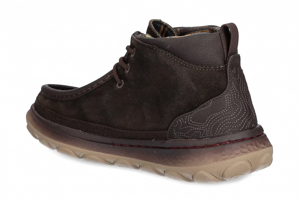 Jeep Ανδρικό Δερμάτινο Μποτάκι Kauai Wallabee Mid Suede JM52041A 030 Dark Brown
