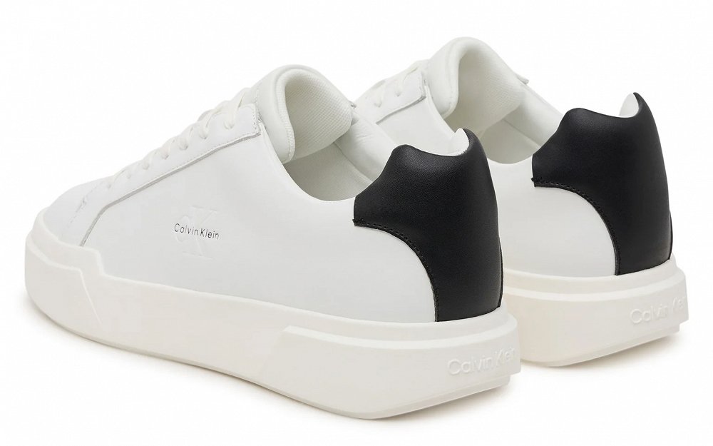 Calvin Klein Ανδρικό Δερμάτινο Sneaker YM0YM01344 01W Λευκό