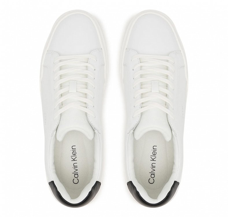 Calvin Klein Ανδρικό Δερμάτινο Sneaker YM0YM01344 01W Λευκό