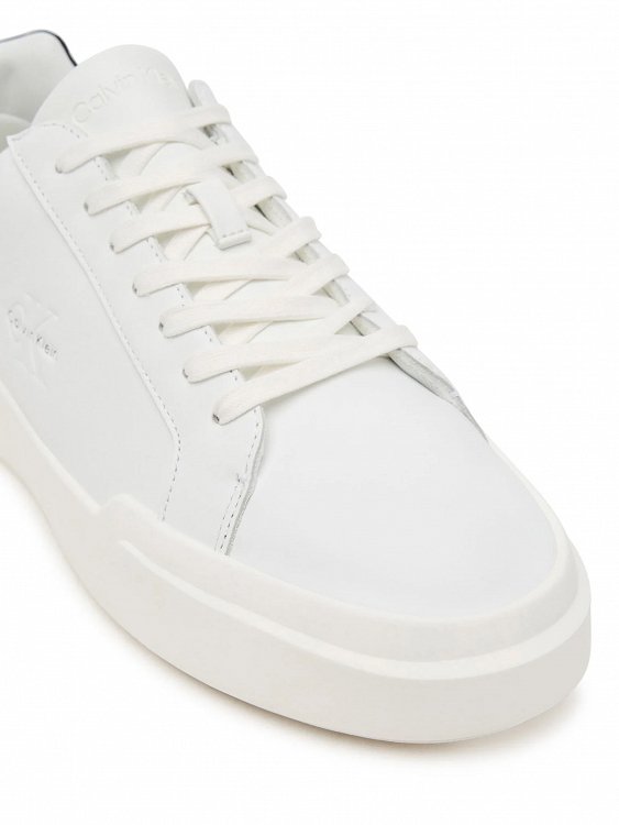 Calvin Klein Ανδρικό Δερμάτινο Sneaker YM0YM01344 01W Λευκό