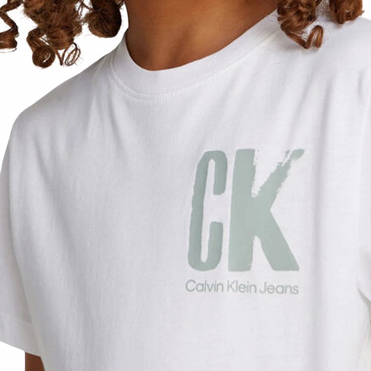 Calvin Klein Παιδικό T-Shirt Για Αγόρια IB0IB02447 YAF Λευκό