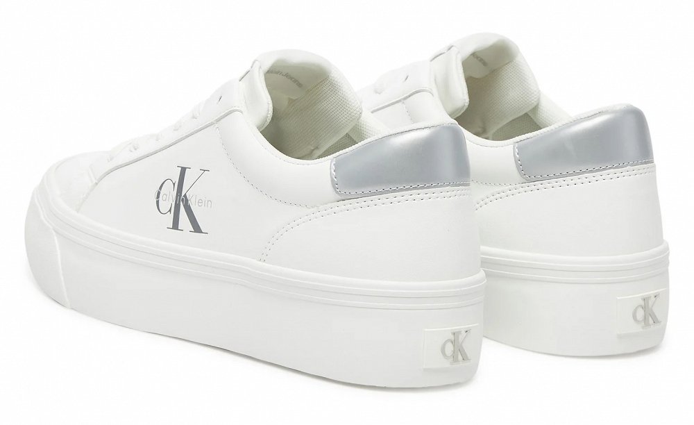 Calvin Klein Γυναικείο Δερμάτινο Sneaker YW0YW01877 02R Λευκό