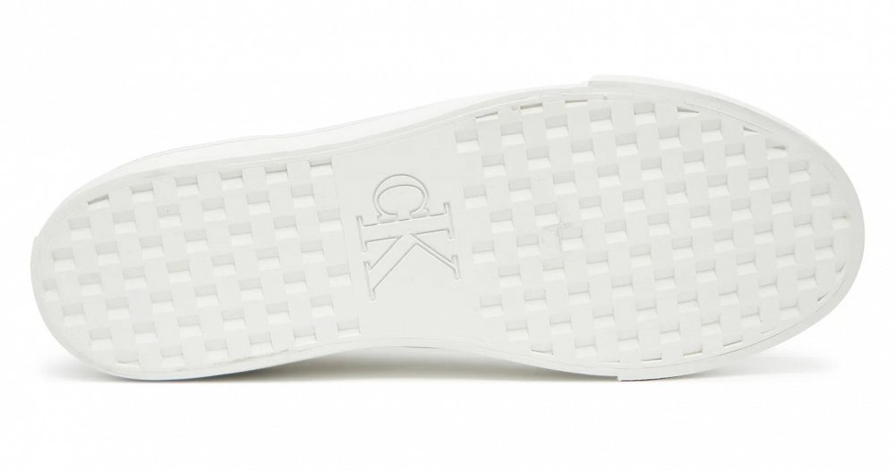 Calvin Klein Γυναικείο Δερμάτινο Sneaker YW0YW01877 02R Λευκό