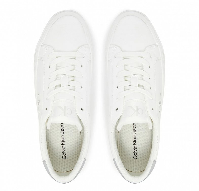 Calvin Klein Γυναικείο Δερμάτινο Sneaker YW0YW01877 02R Λευκό