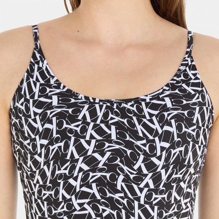 Calvin Klein Scoop One Piece Print KW0KW02086 0GL Monogram Black