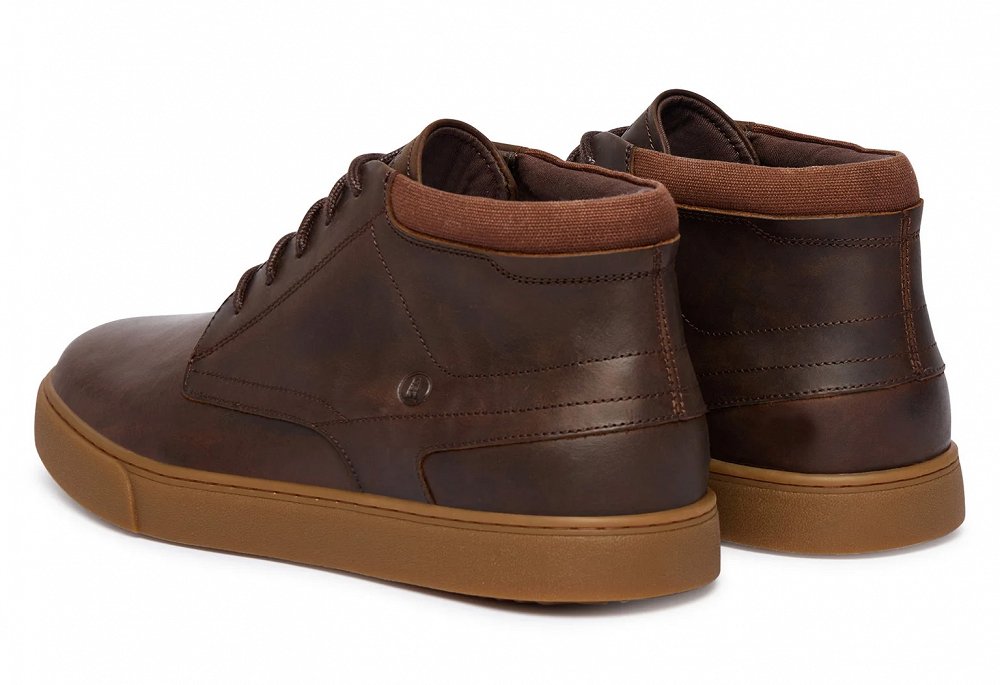 Clarks Ανδρικά Δερμάτινα Μποτάκια Lydford Mid 26327459 Καφέ