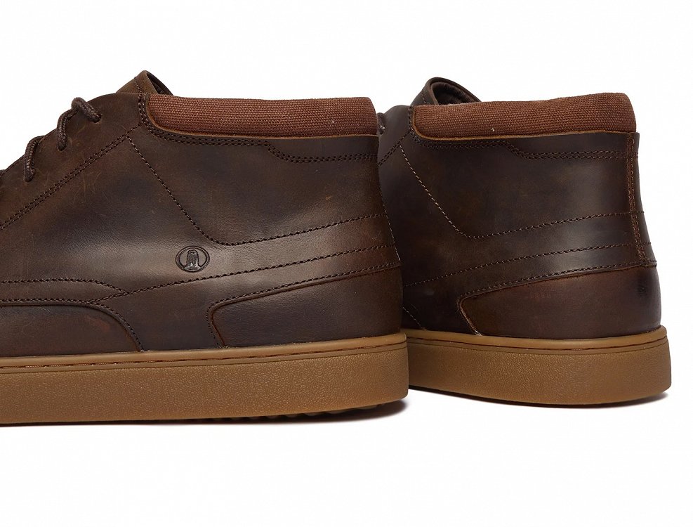Clarks Ανδρικά Δερμάτινα Μποτάκια Lydford Mid 26327459 Καφέ