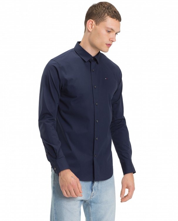 Tommy Hilfiger Original Stretch Shirt DM0DM04405 002 Μπλε