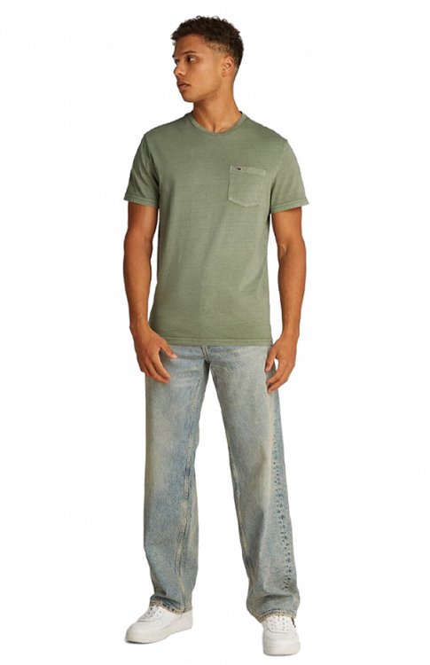 Tommy Hilfiger Ανδρικό T-Shirt Washed Pocket Tee DM0DM20332 MR6 Λαδί