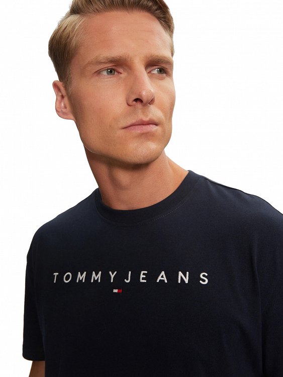Tommy Hilfiger Ανδρικό T-Shirt Linear Logo DM0DM20744 CIG Μπλε