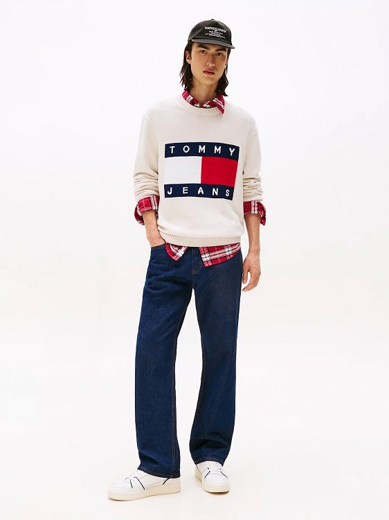 Tommy Hilfiger Ανδρικό πουλόβερ DM0DM22105 AFN Μπεζ