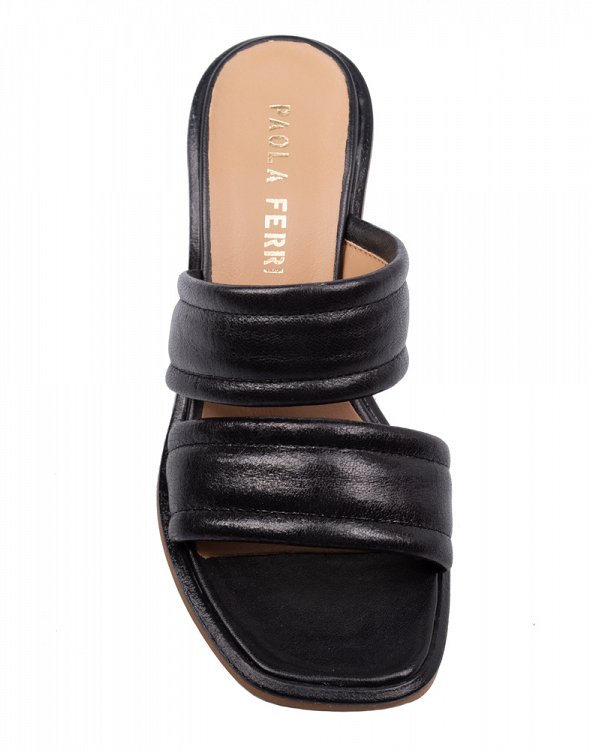 Paola Ferri Δερμάτινο Mule D3181 Glossy Nero