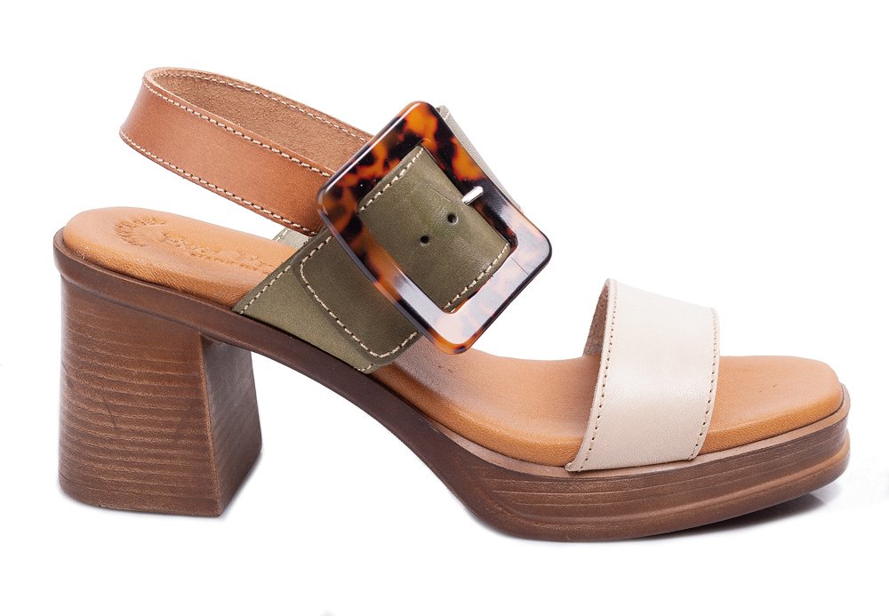 Γυναικεία Δερμάτινα Πέδιλα Eva Frutos 3657 Dune Multi Carey