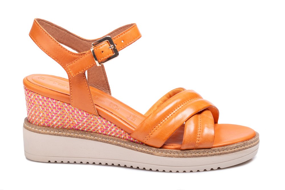 Tamaris Δερμάτινη Πλατφόρμα 1-28352-44 606 Orange