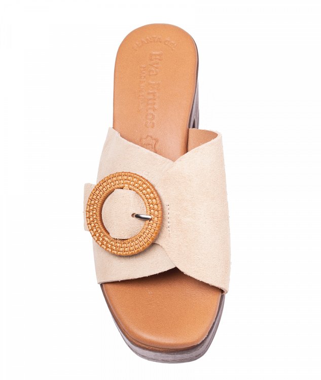 Eva Frutos Δερμάτινο Mule 5611 Μπεζ