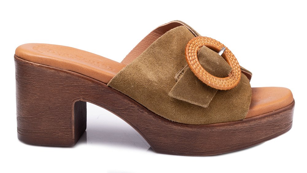 Eva Frutos Δερμάτινο Mule 5611 Λαδί