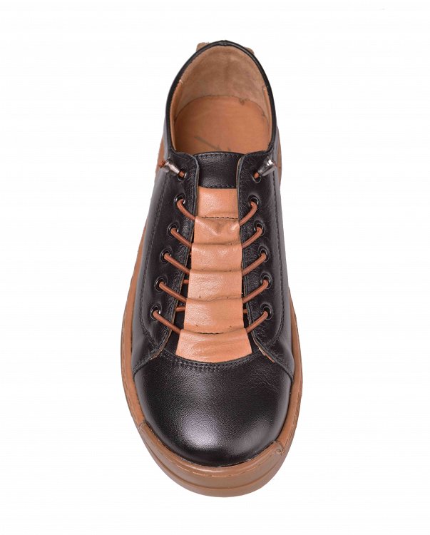 Apostolidis Shoes Δερμάτινο Παπούτσι F300 Μαύρο