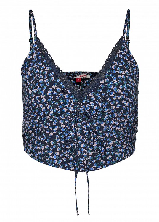 Tommy Hilfiger Tjw Ditsy Floral Lace Cami Top DW0DW15215 0G1 Blue Ditsy Floral Print