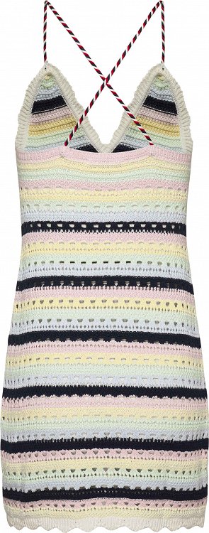 Tommy Hilfiger Tjw Ultra Mini Crochet Dress DW0DW15365 ZHO Lemon Zest/Multi