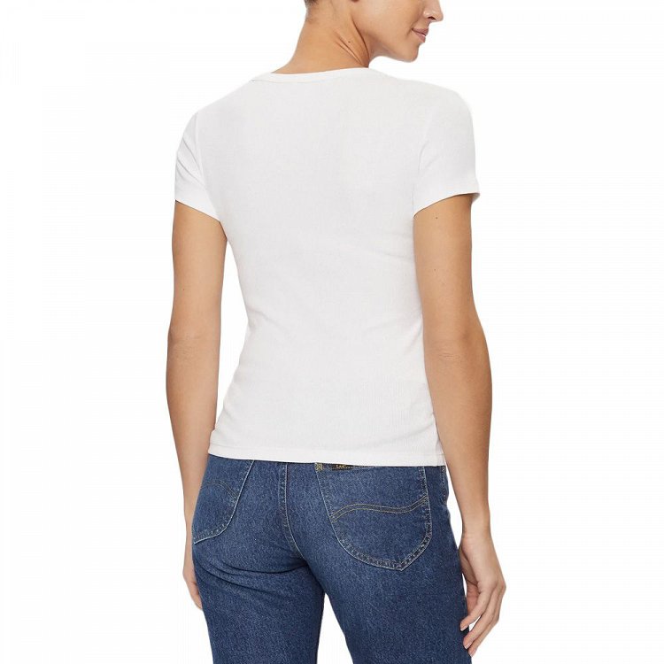 Tommy Hilfiger Tjw Slim Essential Rib V DW0DW17385 YBR White