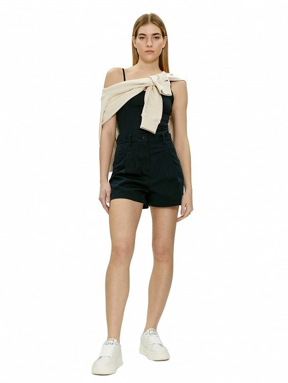 Tommy Hilfiger Υφασμάτινο Σορτς DW0DW17775 BDS Μαύρο Regular Fit
