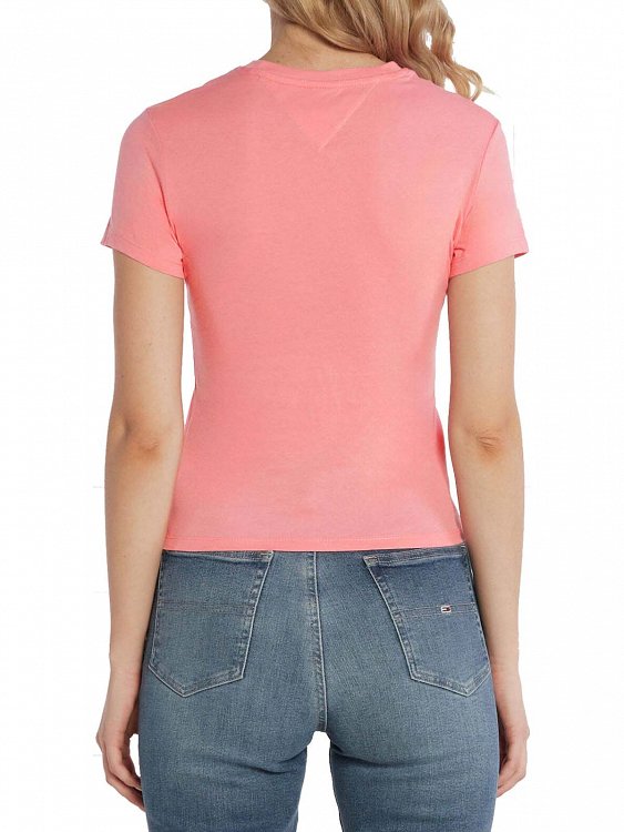 Tommy Hilfiger Tjw Slim Essntl Logo 1 Tee Ext AW0AW17839 TIC Tickled Pink