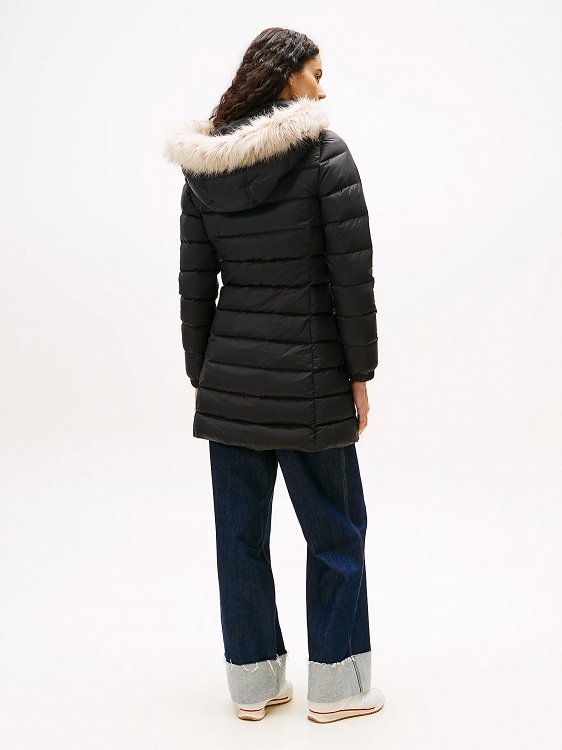 Tommy Hilfiger Essential Hooded Down Coat DW0DW18864 BDS Μαύρο