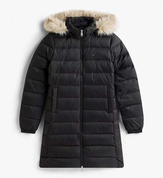 Tommy Hilfiger Essential Hooded Down Coat DW0DW18864 BDS Μαύρο
