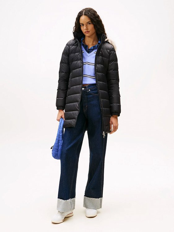 Tommy Hilfiger Essential Hooded Down Coat DW0DW18864 BDS Μαύρο