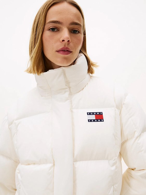Tommy Hilfiger Alaska Grid Down Jacket DW0DW21623 YBH Λευκό