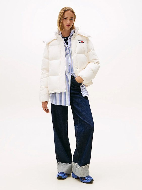 Tommy Hilfiger Alaska Grid Down Jacket DW0DW21623 YBH Λευκό