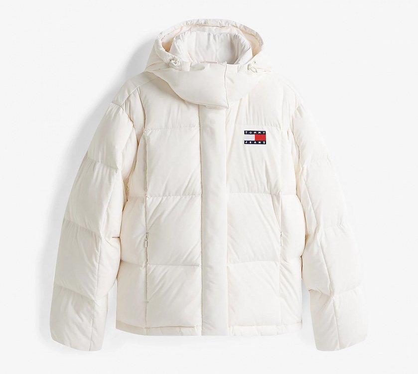 Tommy Hilfiger Alaska Grid Down Jacket DW0DW21623 YBH Λευκό